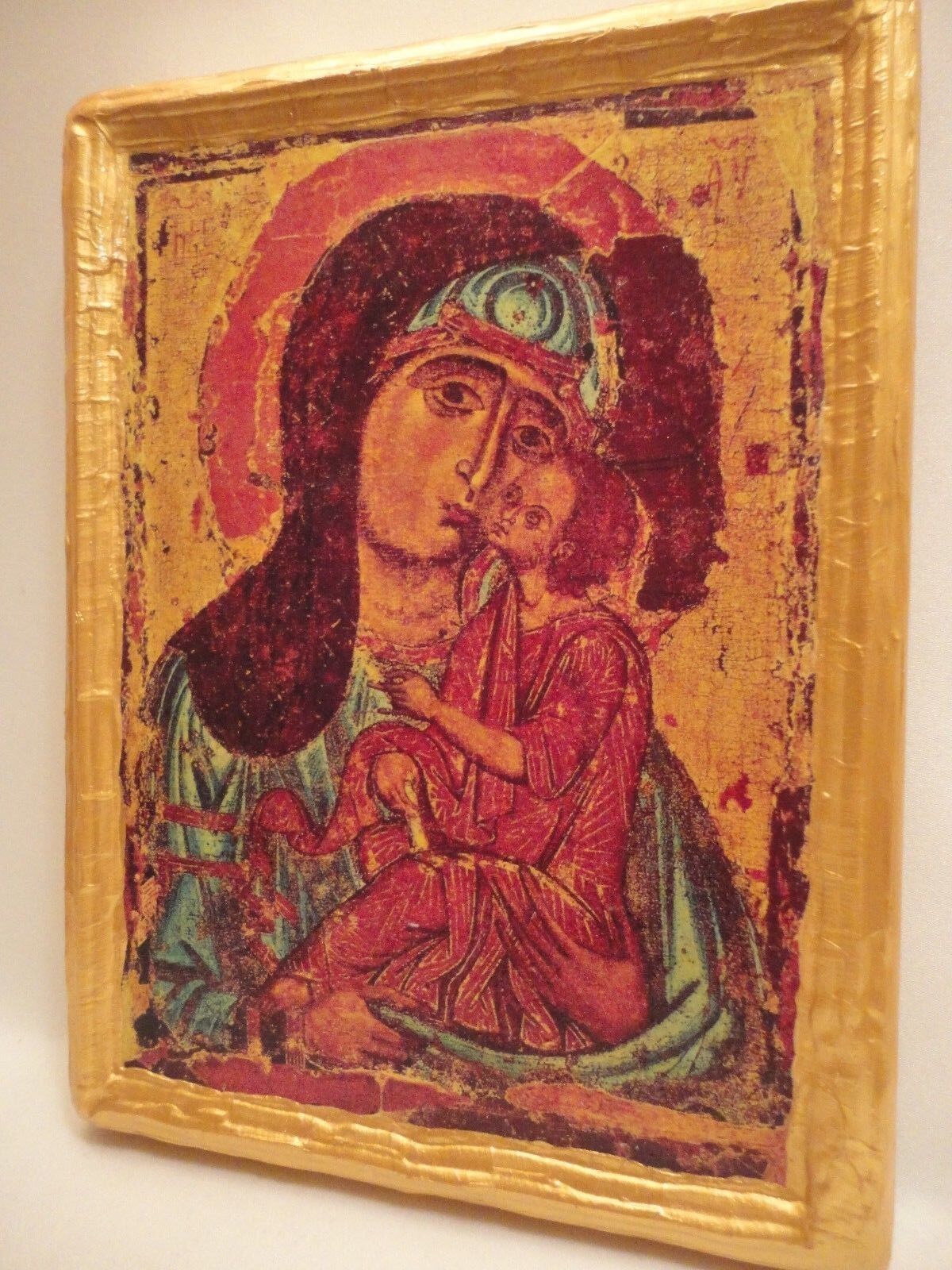 Virgin Mary with Child Jesus Christ Rare Russian Orthodox Christianity Icon