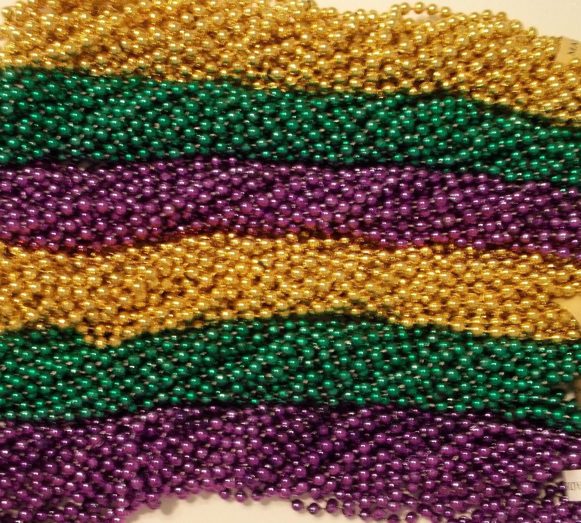 72 Purple Green Gold PGG Mardi Gras Beads Necklaces Party 6 Dz 