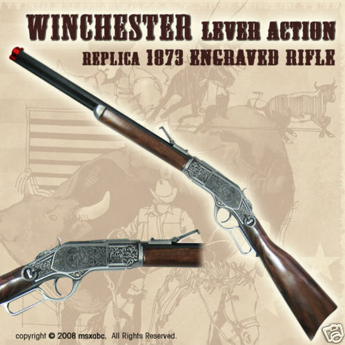 Winchester Lever Action 1873 Engraved Rifle 38\