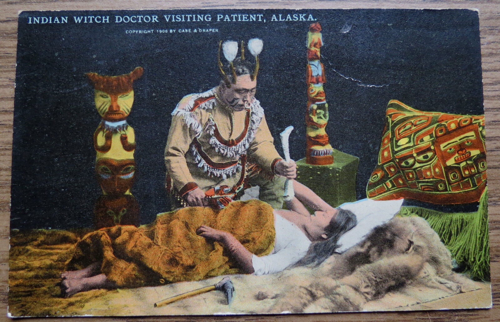 INDIAN WITCH DOCTOR VISITING PATENT ALASKA - ESKIMO - Old Postcard