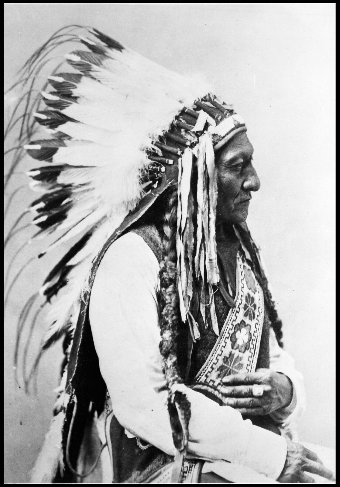 1885- Sitting Bull portrait, antique photo, Native American, Lakota, 16\