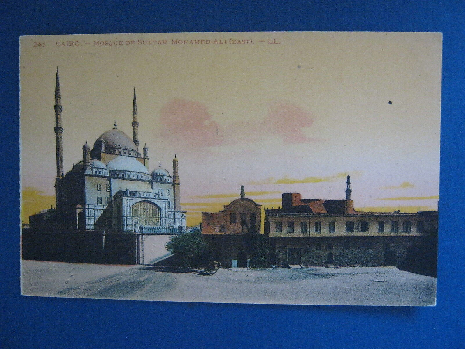 Scarce Egypt Hand Colored Post Card - Cairo, Mosque of Sultan Mohamed-Ali (east)