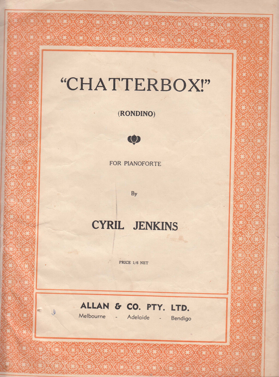 CHATTERBOX Cyril Jankins / Sheet Music