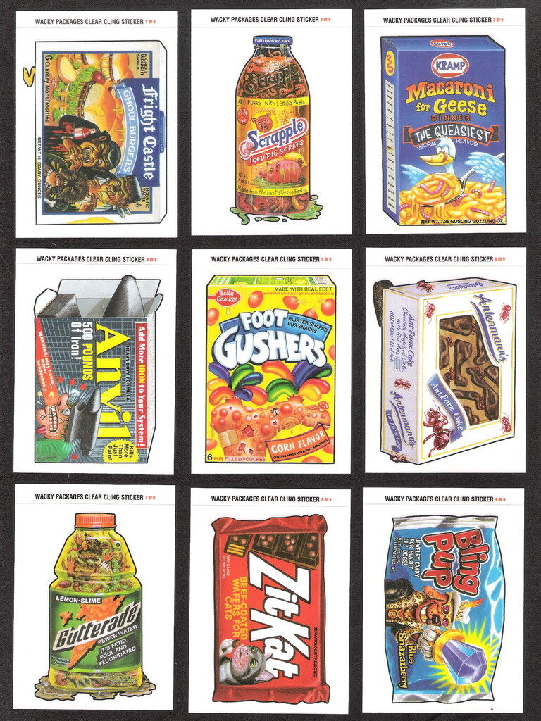 2004 Topps Wacky Packages ANS1 Series 1 CLING SET of 9 clear static CLINGYS nm+