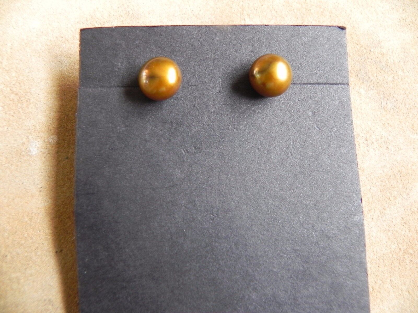 Rust Brown Cultured Pearls Sterling Silver Post Stud Earrings