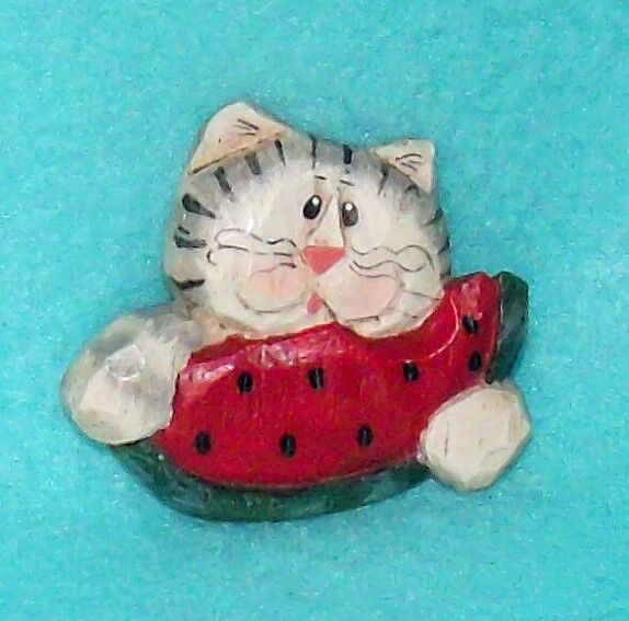 Eddie Walker Midwest of Cannon Falls Cat Eating Watermelon Pin