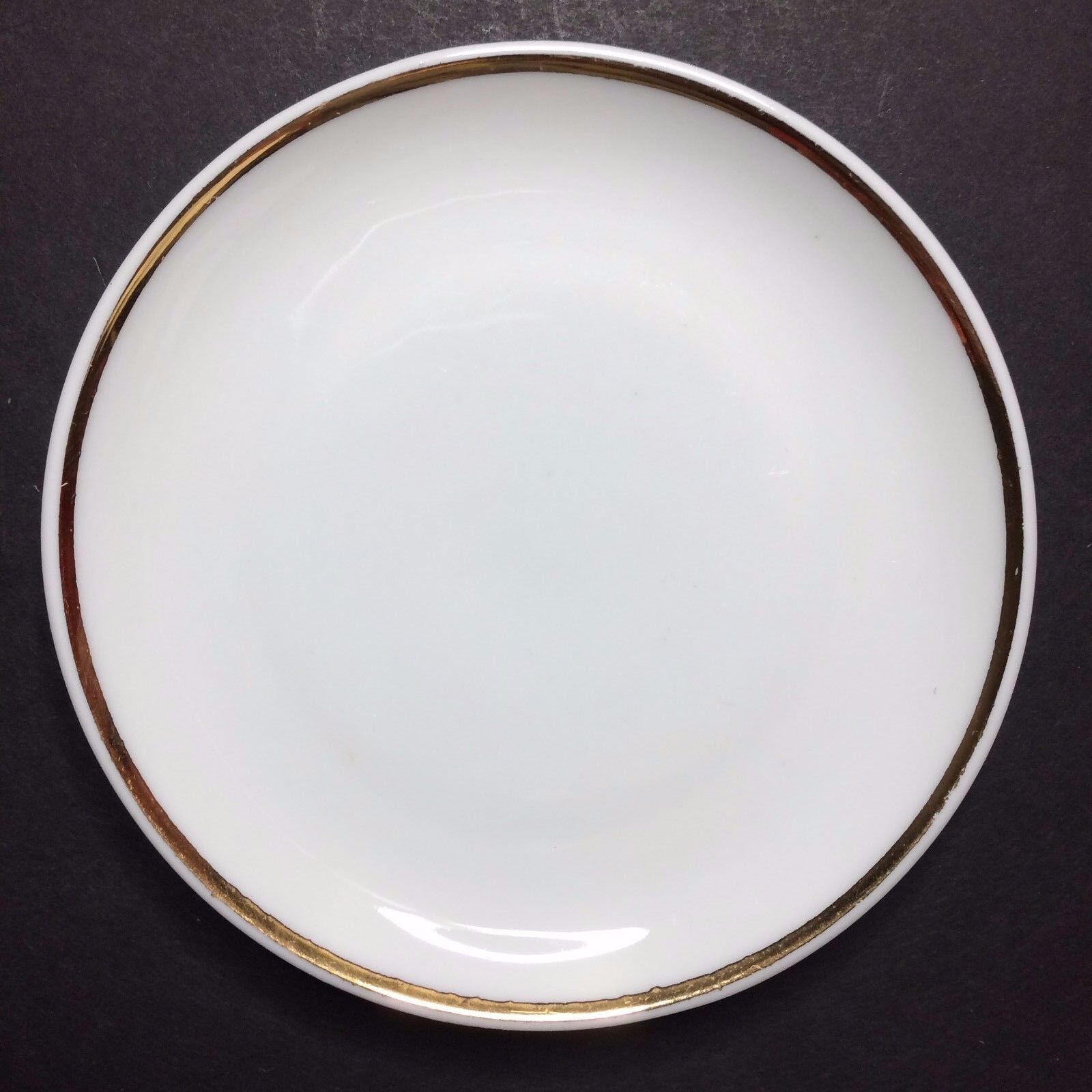 Vintage Naaman White Fine Porcelain Plate With Gold Trim 3 3/4\