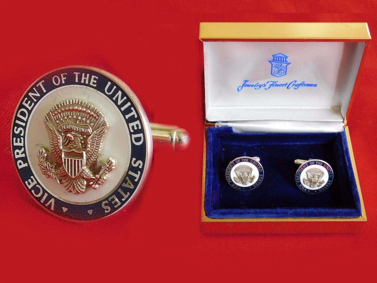 STERLING SILVER VIP Cobalt Original White House Vice Presidential Seal cufflinks