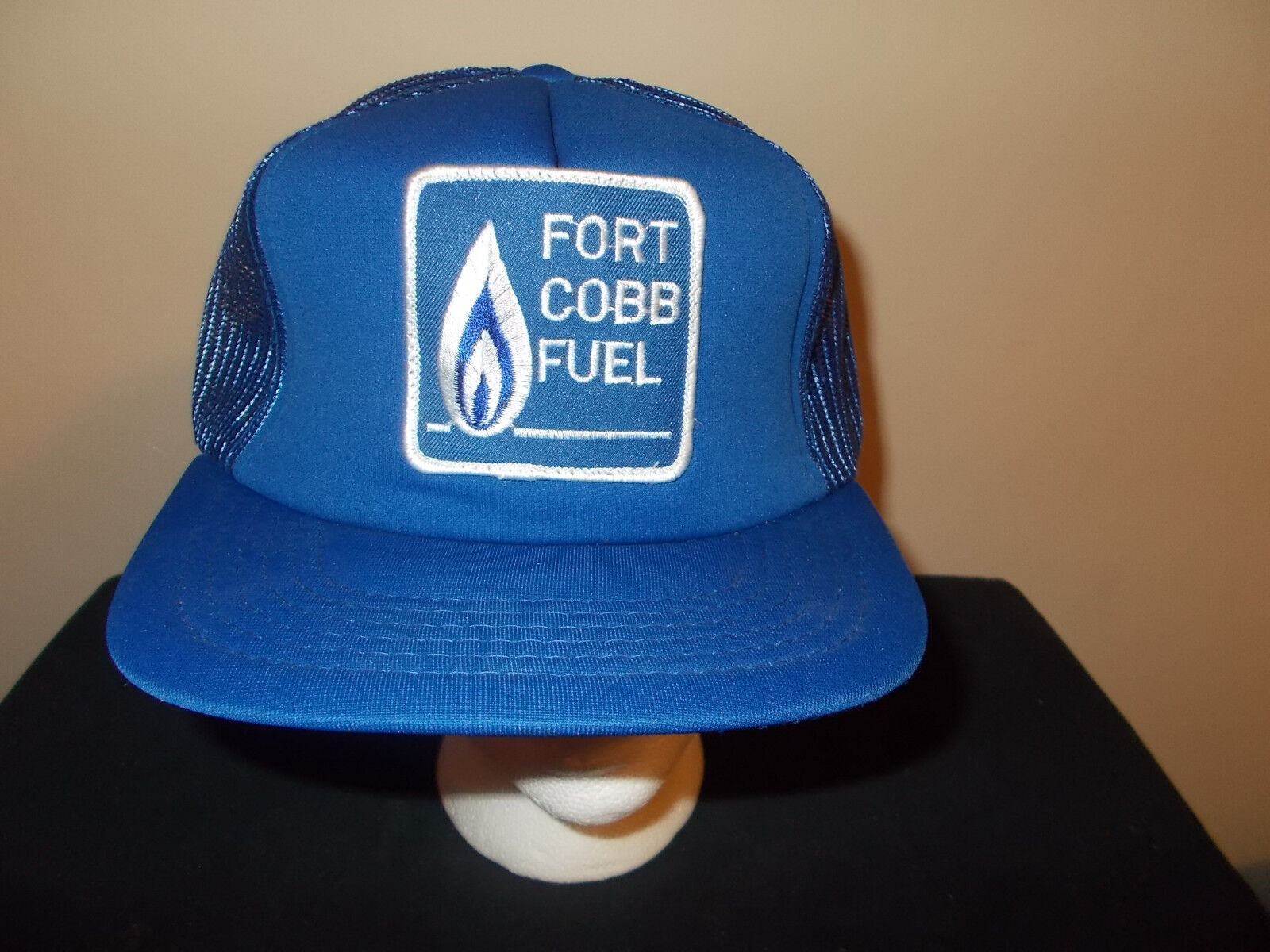 VTG-1980s Fort Cobb Fuel Oklahoma oil fields Texas Tea mesh hat sku16