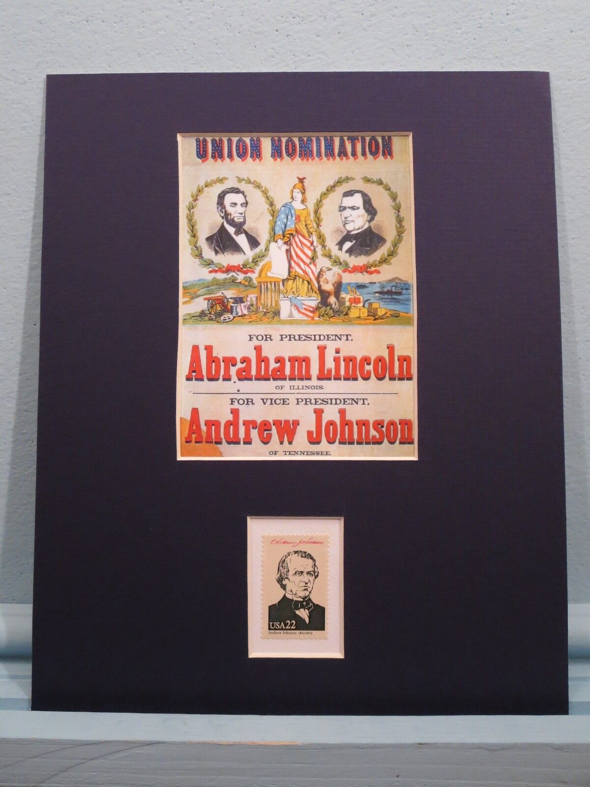 1864 - Andrew Johnson Runs for Vice- President with Abraham Lincoln & his stamp