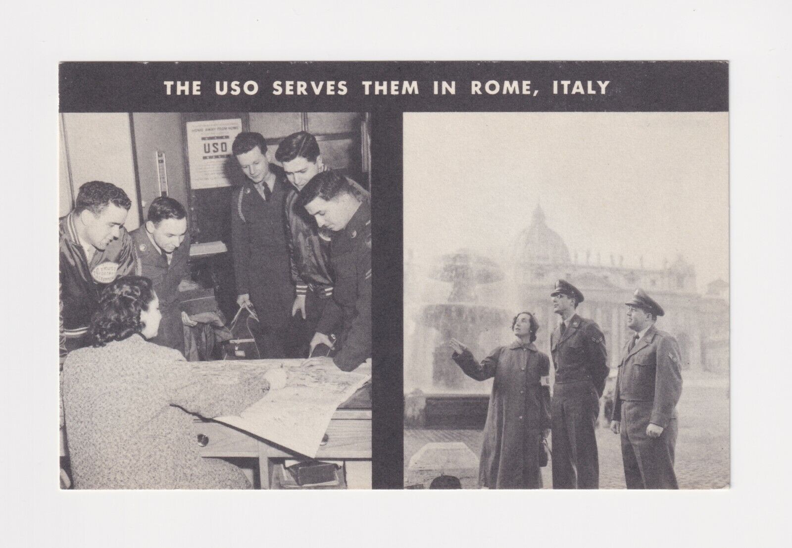 US MILITARY SERVED BY THE USO IN ROME ITALY POST WORLD WAR II CIRCA 1948