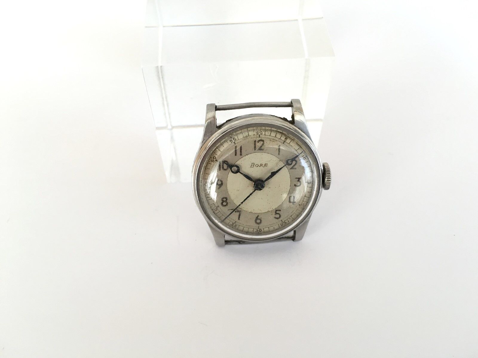 Vintage Rare Bore  Mechanical WWII Swiss Made Men`s Wristwatch