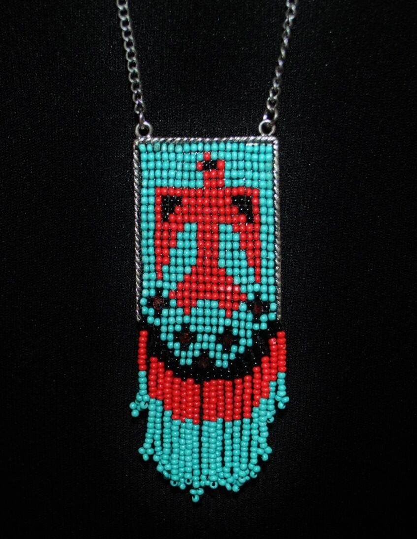 Hippie COACHELLA Native Tribal Beaded Fringe Dangling Ethnic Necklace Earrings