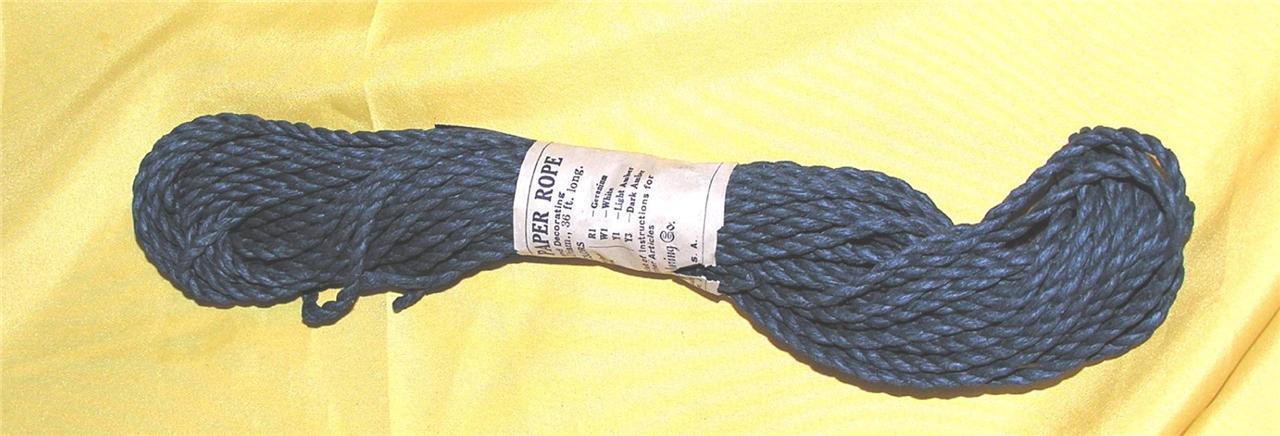 Crepe Paper Rope 1 RARE VTG 1930\'S UNUSED ROLL DENNISON BLUE W FREE HOW TO CD