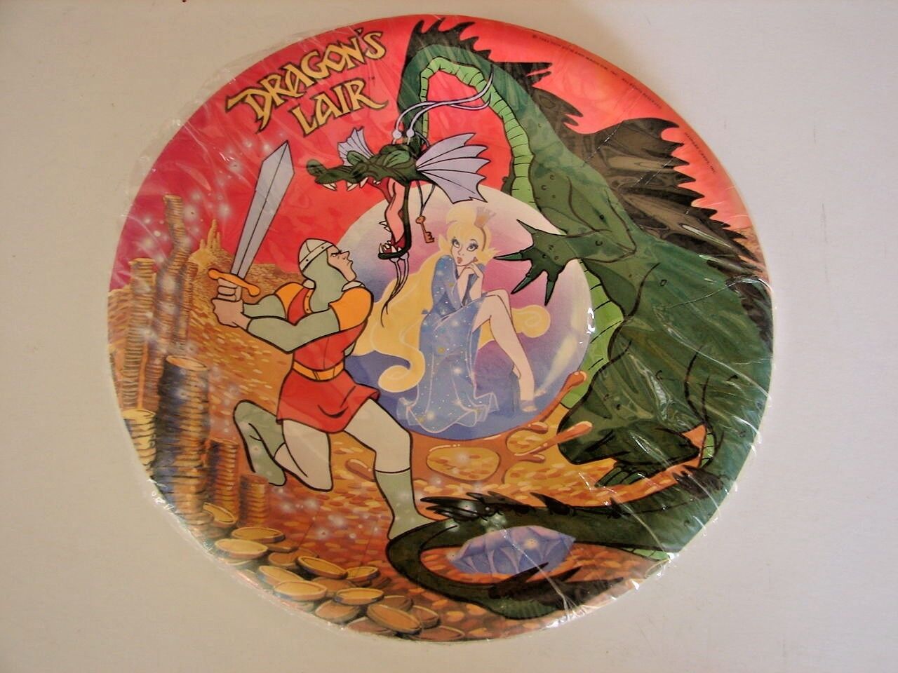 SUPER RARE Dragons Lair Arcade Laser Disc Game 8 Paper Plates 1983 Don Bluth 