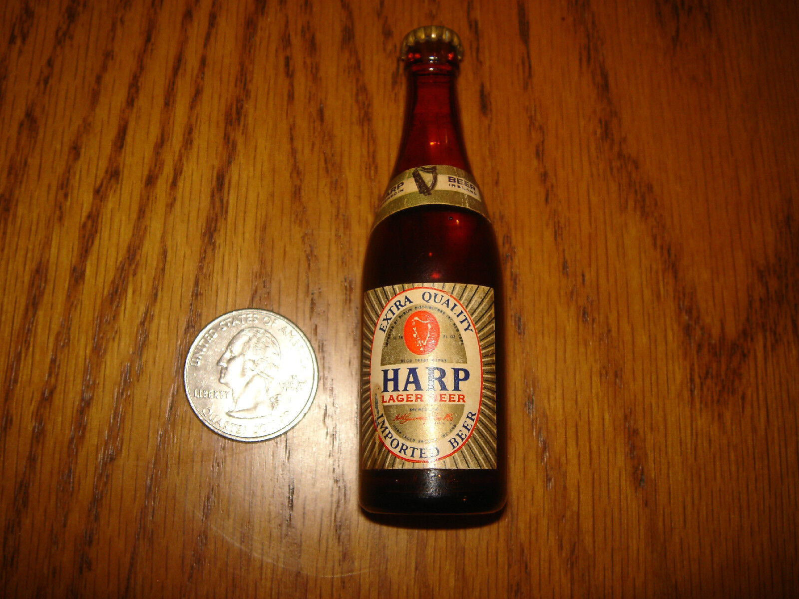 Rare Vintage Miniature Harp Lager Beer Bottle New York Worlds Fair 1964-1965