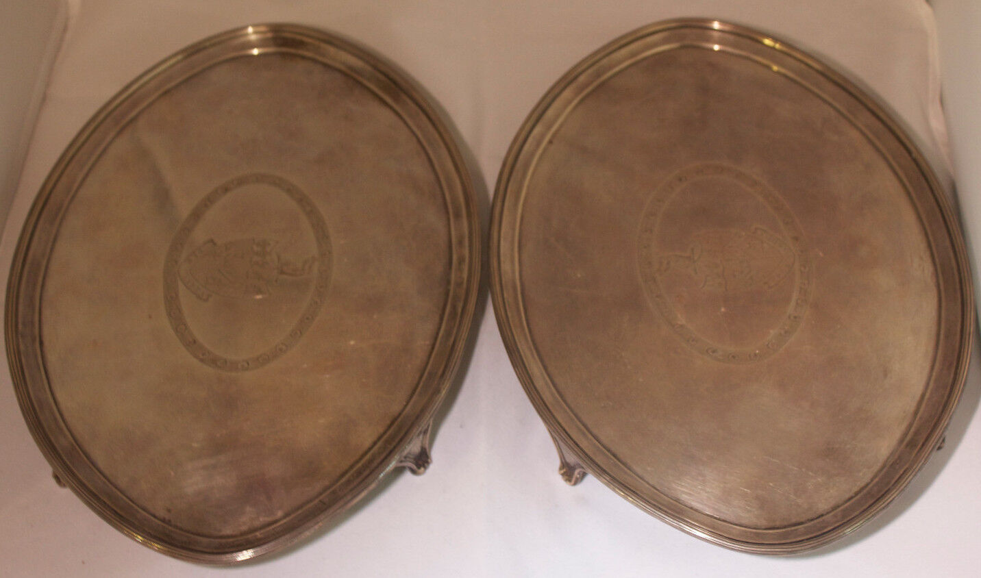 A Set of James Hyde Sterling Silver Footed Trays Ca. 1786 MAKE ME AN OFFER