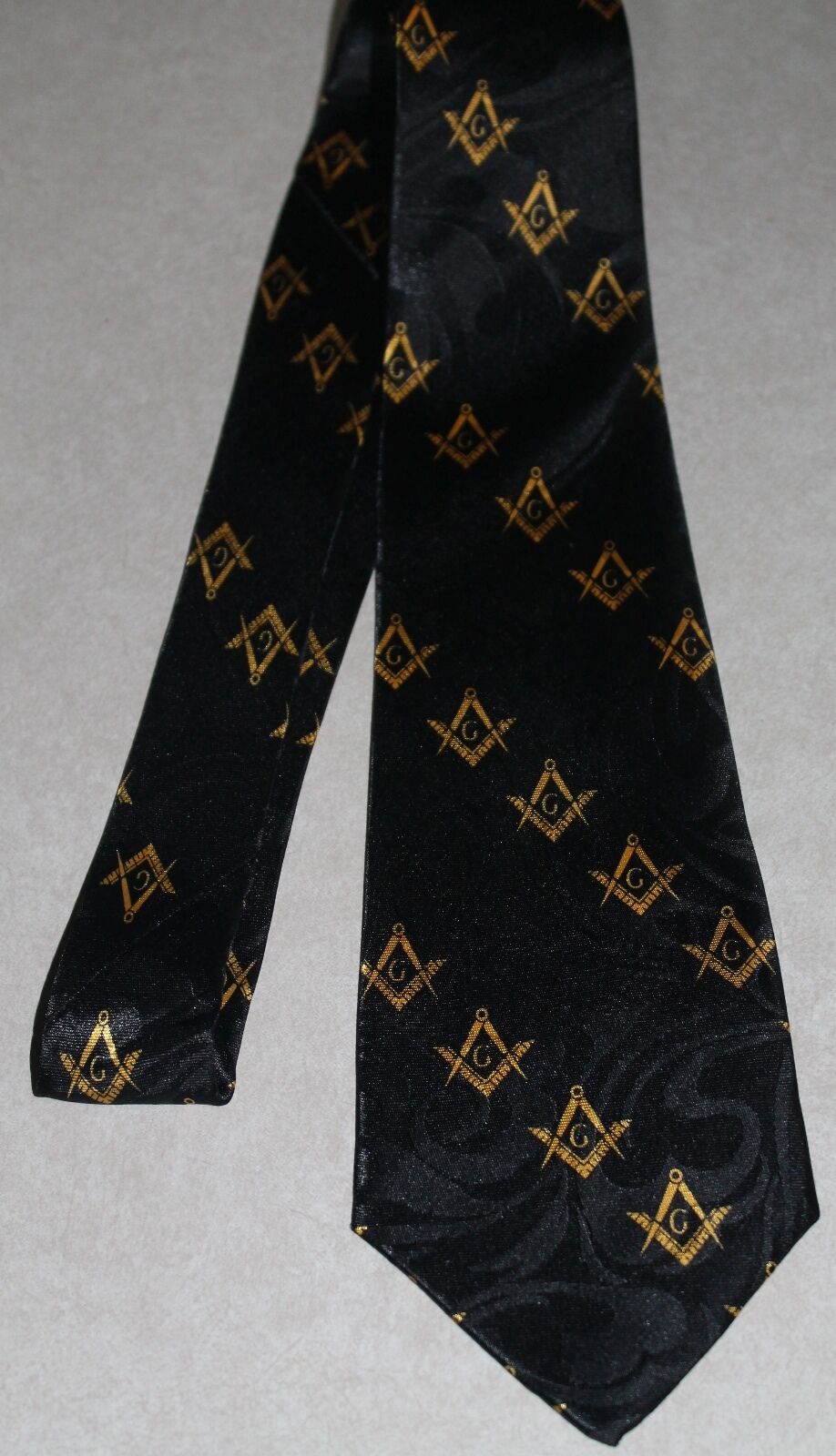 Fraternal Organization MASONIC Mason Black Polyester Neck Tie 