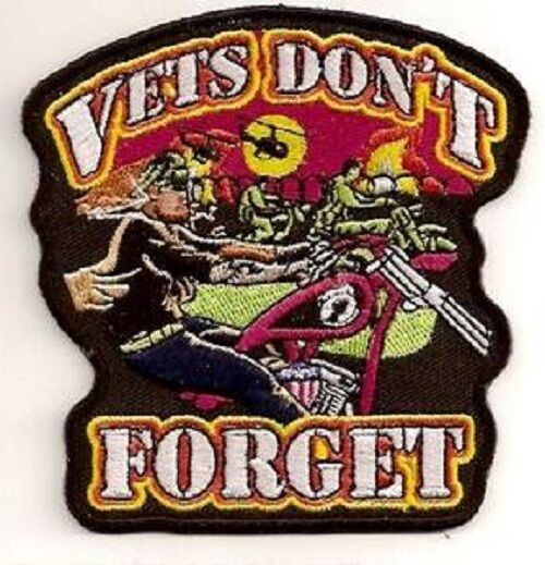 LOT OF 2 - VETS DON\'T FORGET MILITARY EMBROIDERED  PATCH