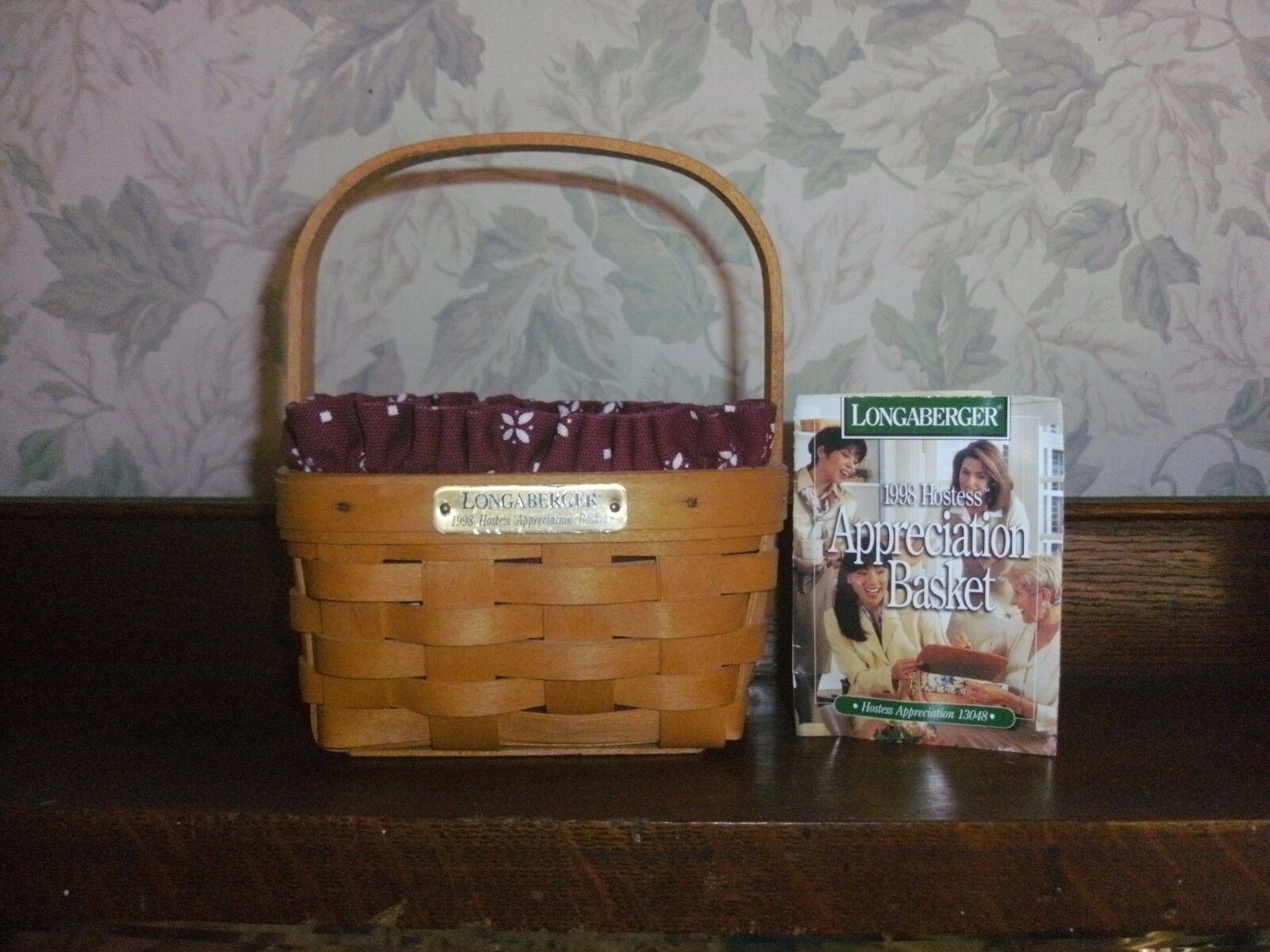 Longaberger 1998 Hostess Appreciation Basket Combo Red Woven Tradition Liner