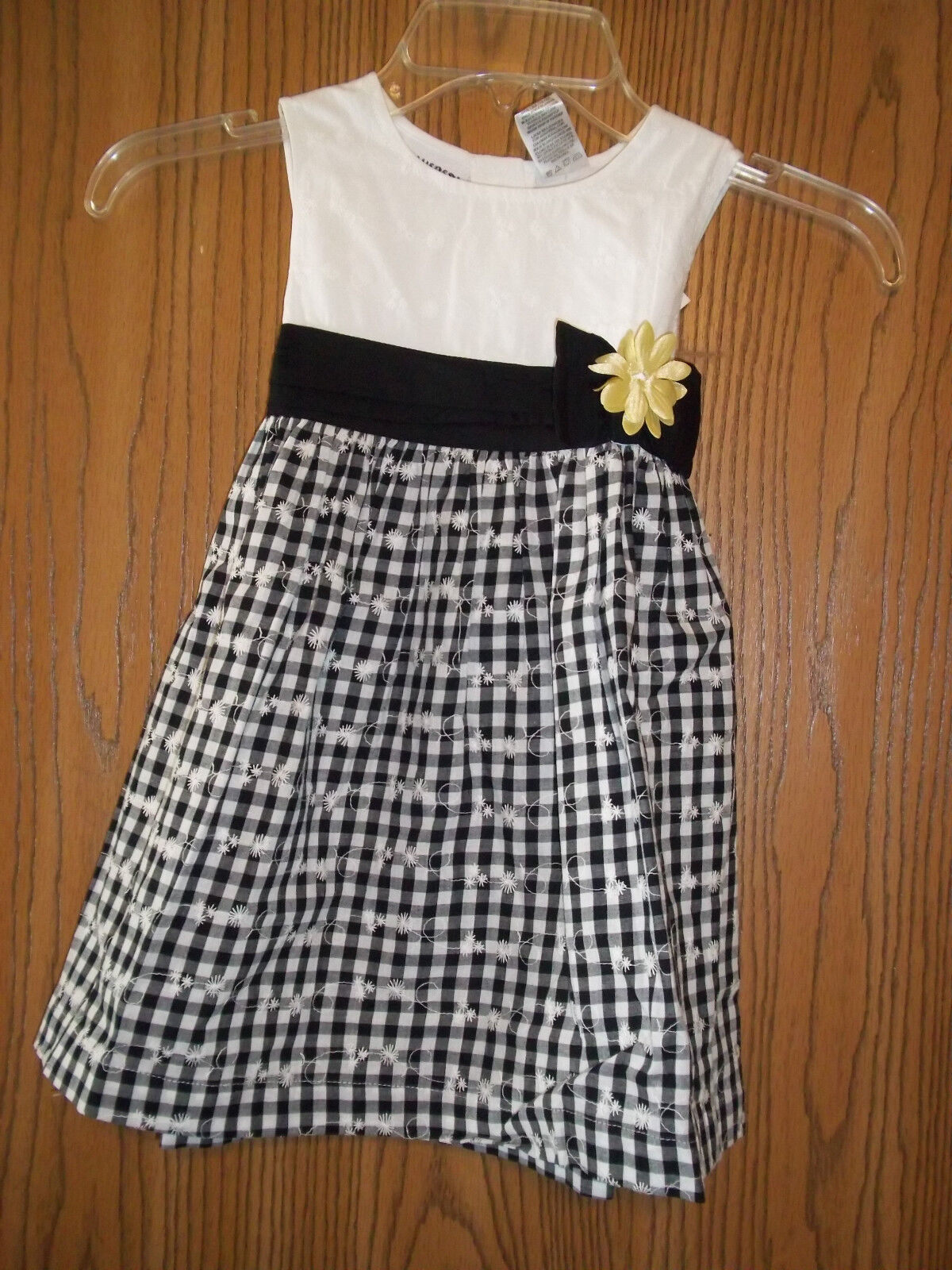 Blueberi Boulevard Girls Size 4T Black White Gingham Dress New With Tags
