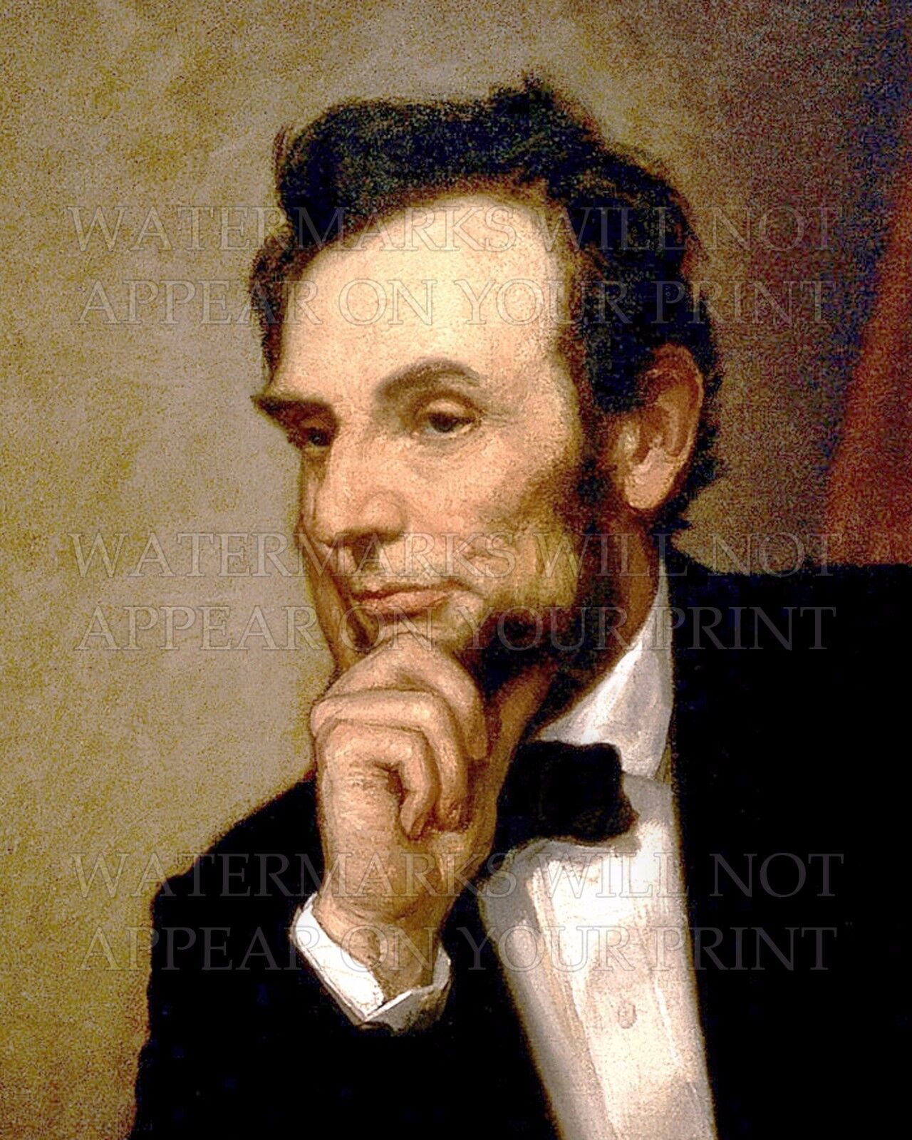 16x20 print Abraham Lincoln White House portrait 1869 by Healy, cropped improved