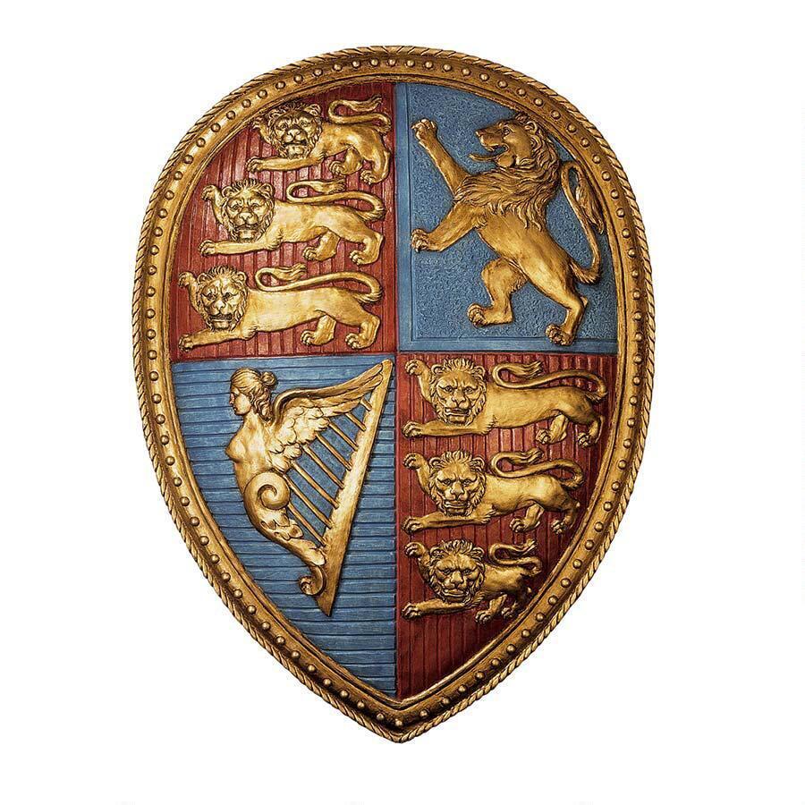 1837 English British Queen Victoria Royal Coat of Arms Shield Sculpture replica