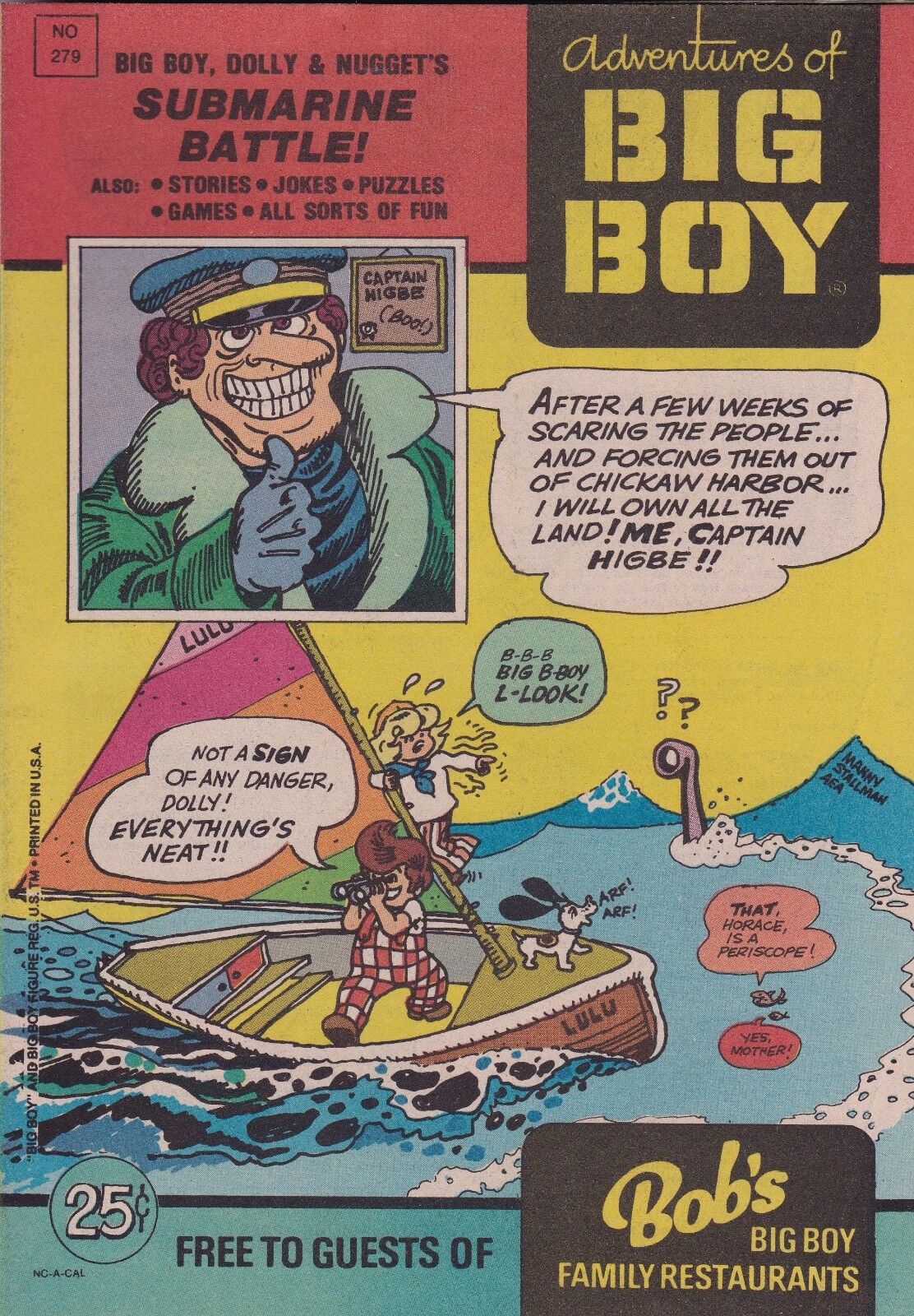 ADVENTURE OF BIG BOY PROMO COMIC BOOK #279 1980 BOB\'S BIG BOY FAMILY RESTAURANT