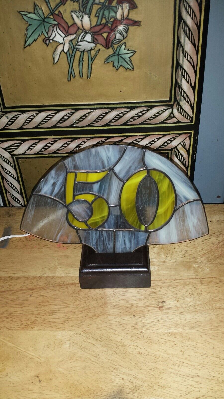 commemorative 50-year stained glass light up plaque 
