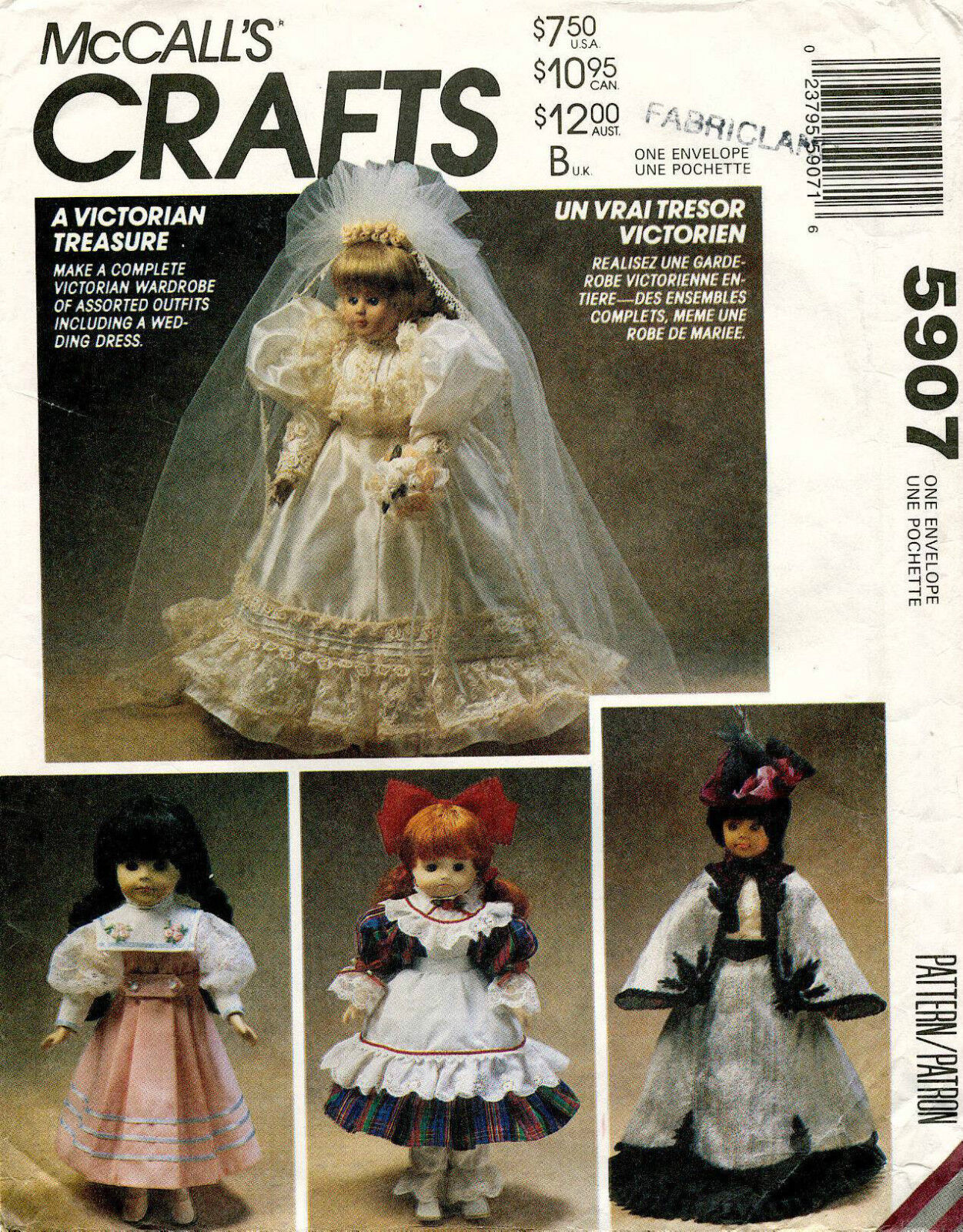 McCall\'s Victorian Doll Clothes Pattern 5907 13\