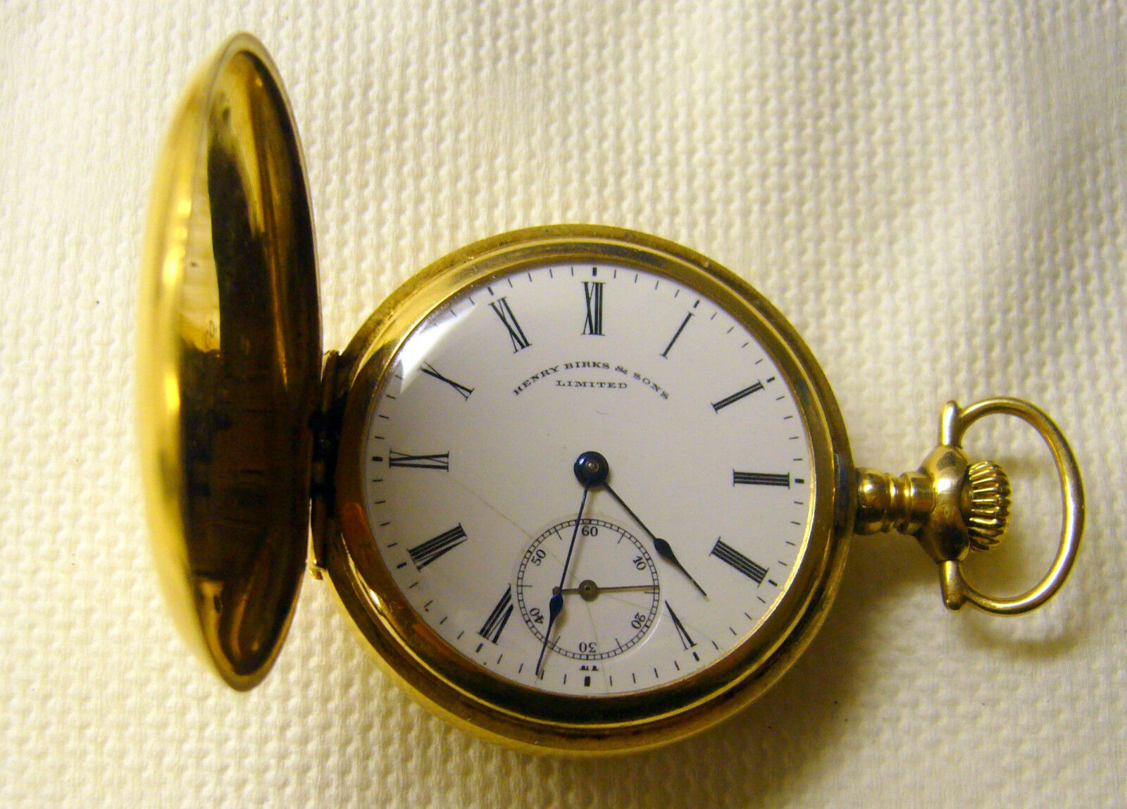 1909 14K Solid Gold Henry Birk\'s St James 15j Ladies Longines Pocket Watch