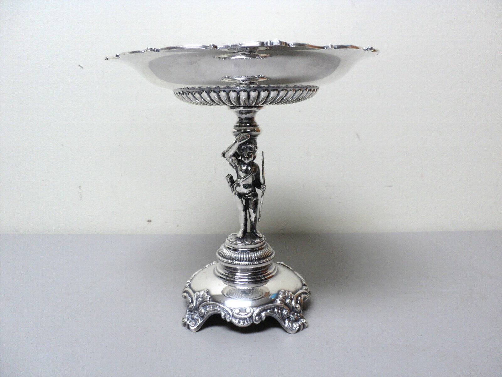 LOVELY ART NOUVEAU PERIOD SILVER PLATE COMPOTE, STANDING \
