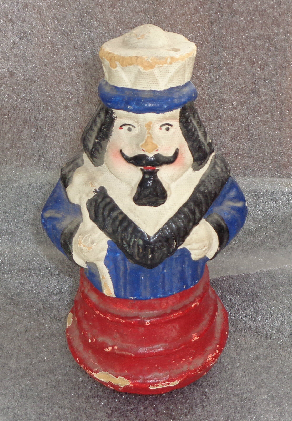 old King of Clubs painted cardboard candy container