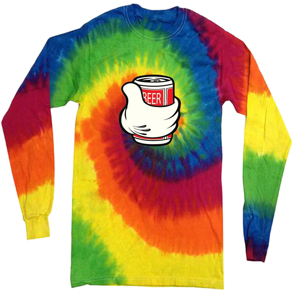 Funny Beer Shirt tie dye shirt long sleeve tie dyed tee shirt for men