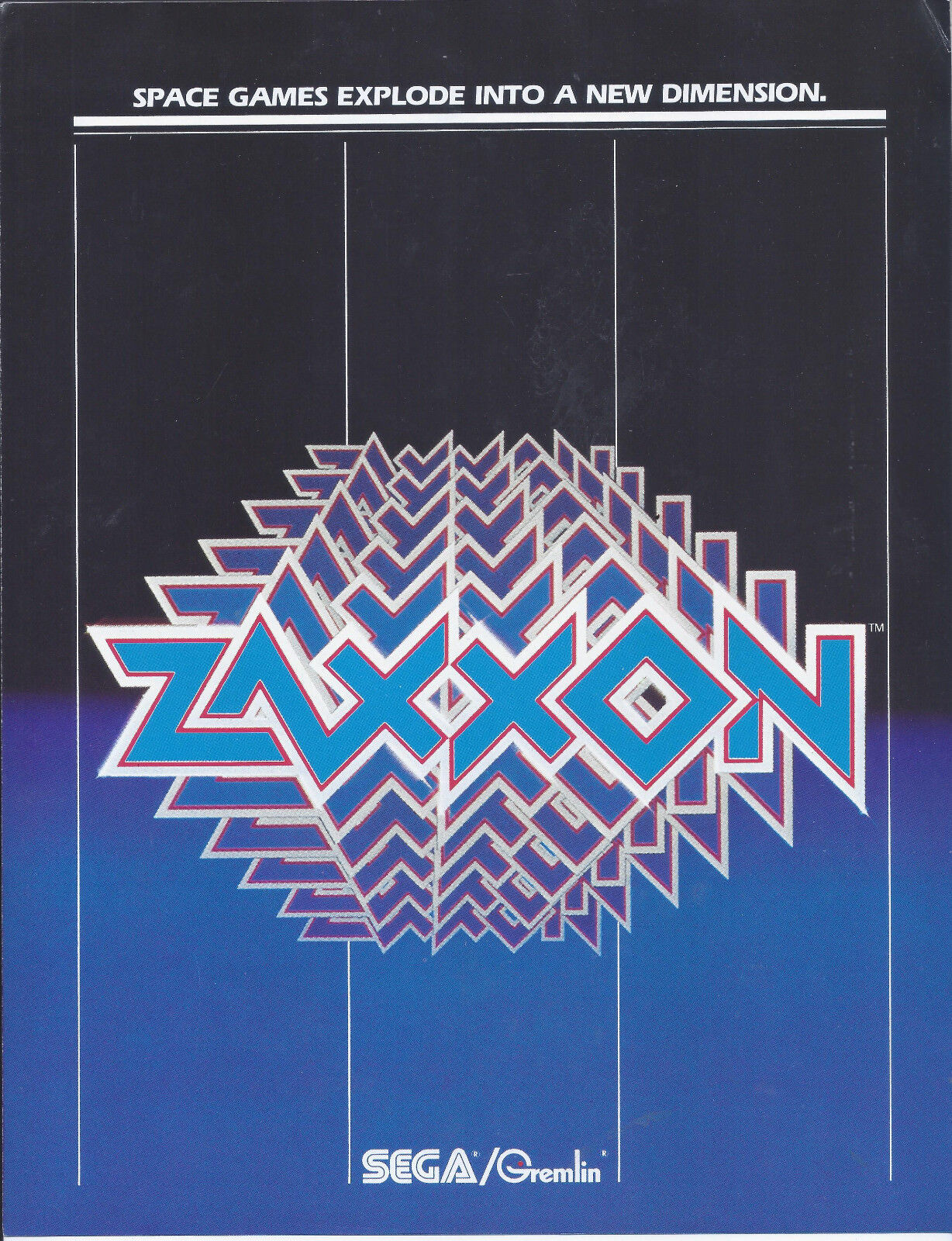 1982 SEGA/GREMLIN ZAXXON VIDEO GAME AD BROCHURE 