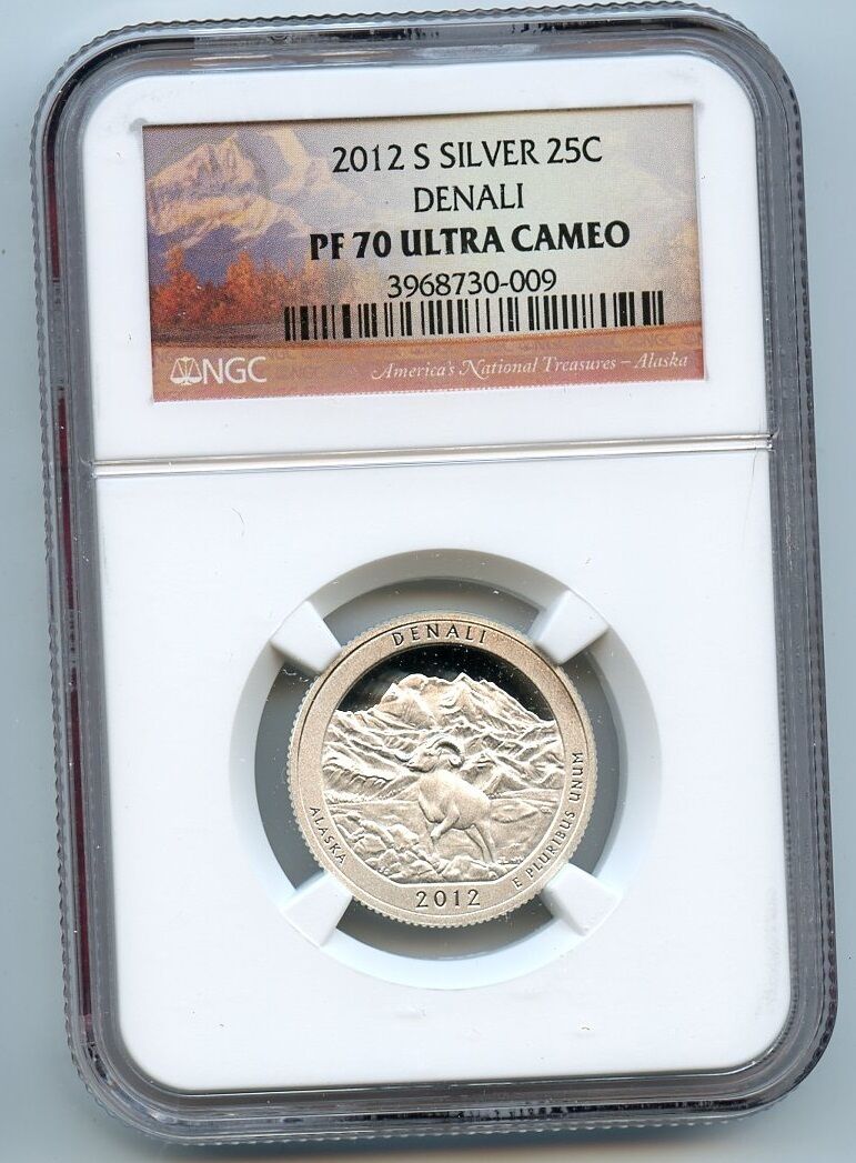  2012 S Denali ATB NP Silver Quarter PF70 Ultra Cameo NGC 25c Proof Certified D4