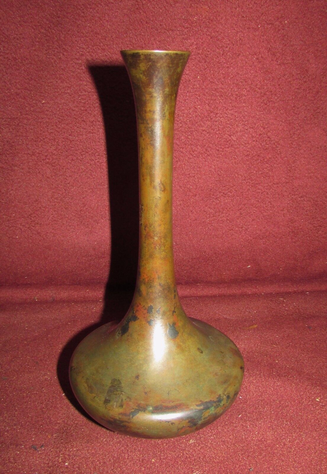 Antique Japanese Patinated Bronze Vase Signed
