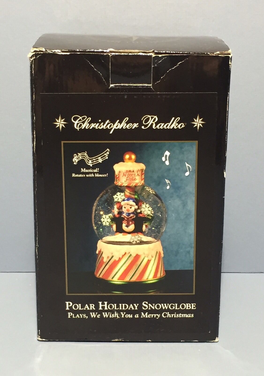 Christopher Radko Polar Holiday Snowglobe - Plays, We Wish You a Merry Christmas
