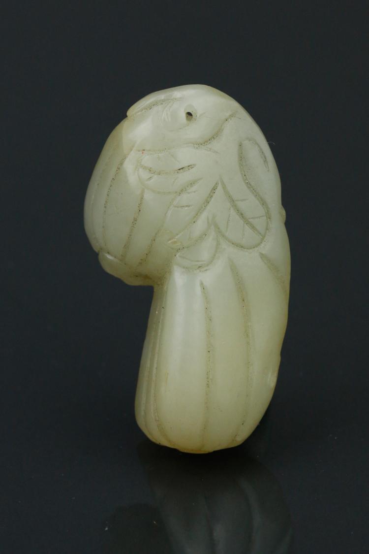 Chinese Old White Jade Carved Pendant 18/19th C. Lot 162
