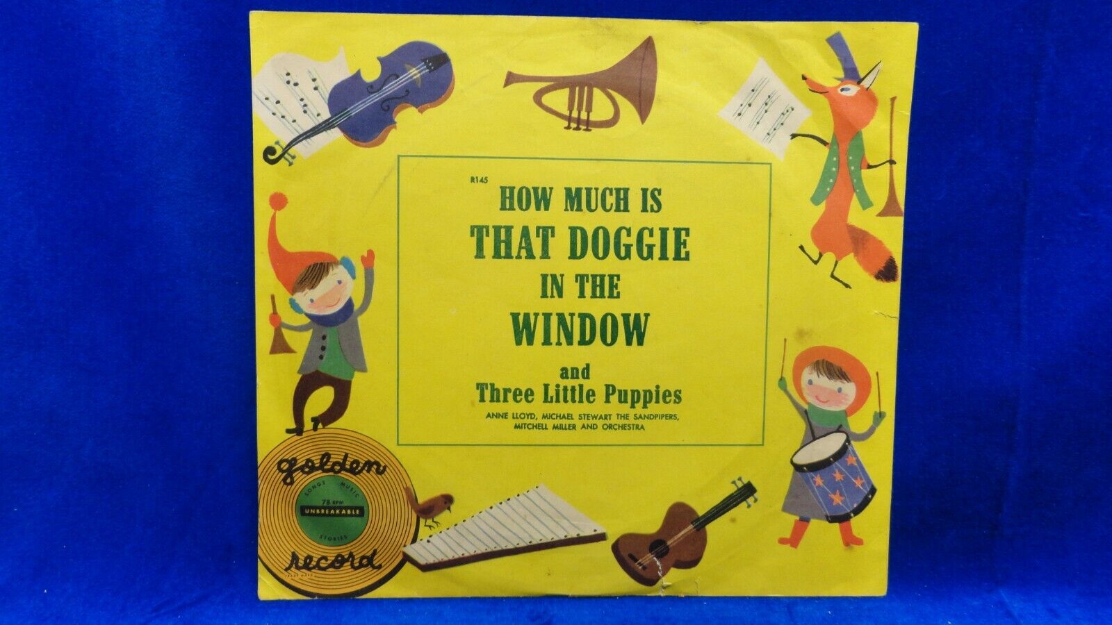 Vintage 1953 Vinyl Record \'How Much is That Doggie in the Window\' 78 rpm GOLDEN 