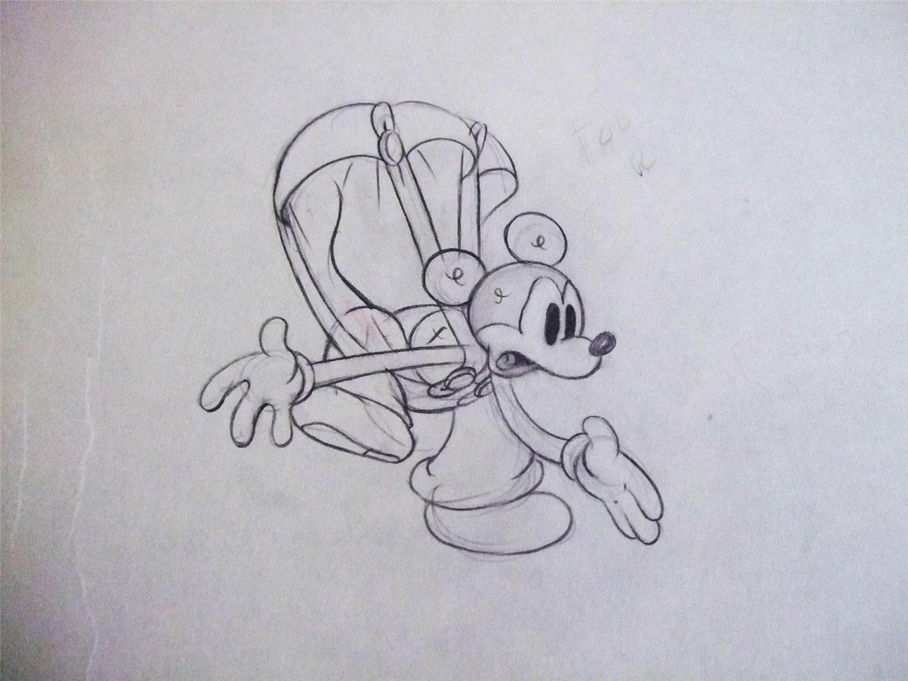Walt Disney Vintage Original Production cel Drawing c1936 Mickey\'s Elephant