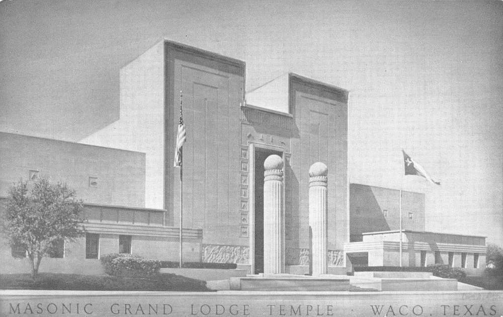 Waco Texas Masonic Grand Lodge Temple Street View Vintage Postcard K49083