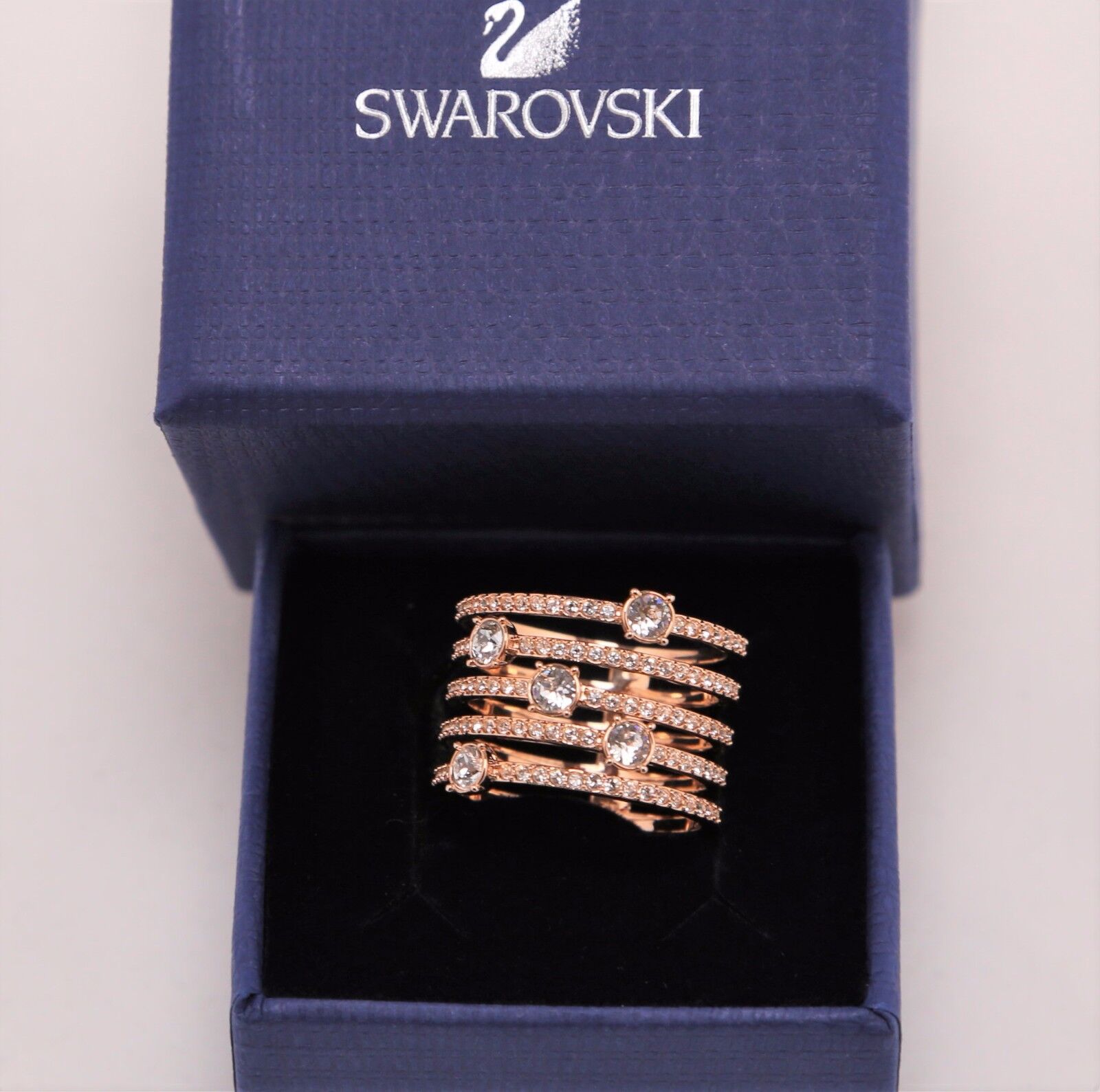 Swarovski Creativity Wide Rose Gold Color Ring size 8 /EUR 58 #5221421