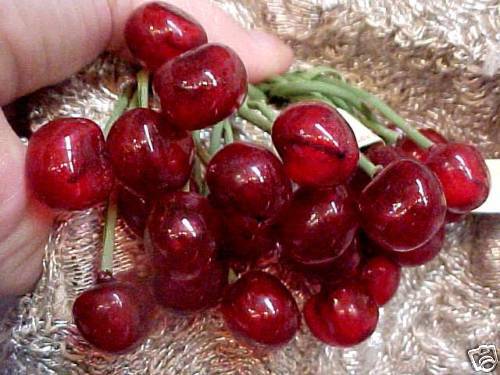 VINTAGE Millenery CELLULOID CHERRIES Germany 1940\'s