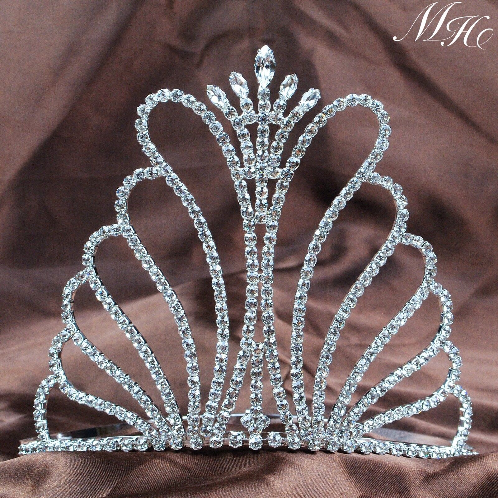 Butterfly Pageant Tiara Crown Clear Crystal Headpieces Pageant Party Costumes