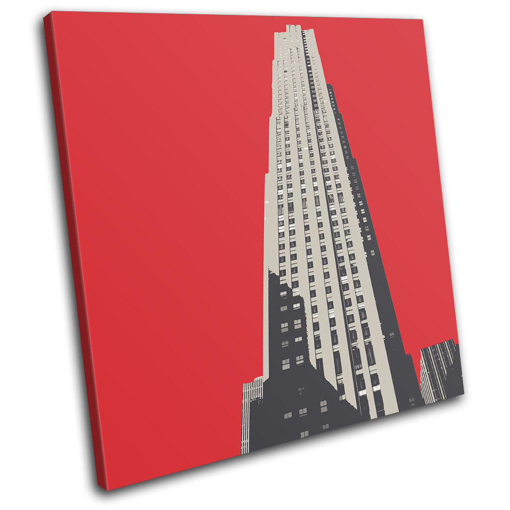 Empire State Stencil New York City SINGLE CANVAS WALL ART Picture Print VA