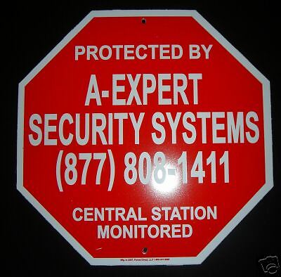 METAL SECURITY SIGN HOME SECURITY SYSTEM BURGLAR ALARM WARNING GATE SIGN NEW  