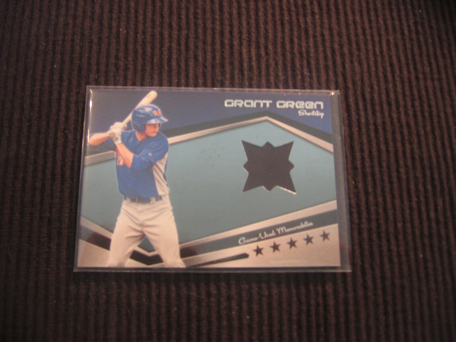 2012 TOPPS PRO DEBUT GRANT GREEN GAME USED JERSEY *BLUE CUT*  MIDLAND ROCKHOUNDS