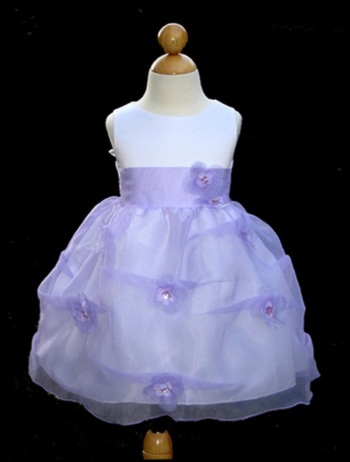 Toddler Pageant,Easter,Party Girl Flower Dress, Lilac/White, Size: 2 (2 years)