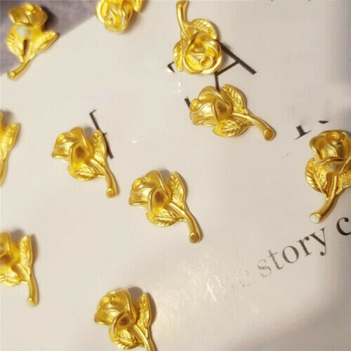 1PCS Fine Pure 999 24Kt Yellow Gold Women Men 3D Rose Flower  Bead Pendant